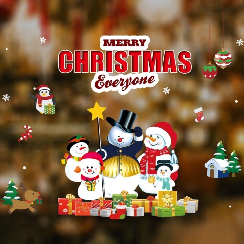 4 Sets Christmas Window Stickers Decals for Window Glass Mirror Decorations CA