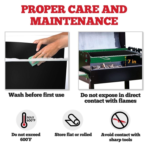 Grill Mats Set of 6 Non Stick Barbecue BBQ Cooking Pad Mat Bake Reusable Garden