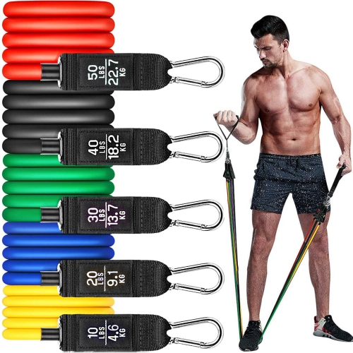 Resistance Bands Set Stackable up to 150 LBS for Resistance Traning CA
