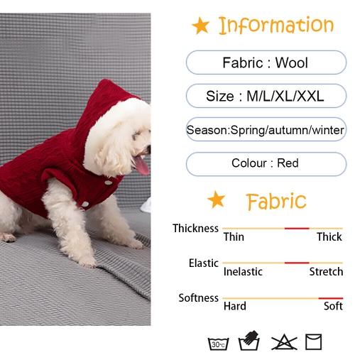 [Soft & Comfortable] Fleece and Cotton Lining Extra Warm Dog Hoodie in Winter