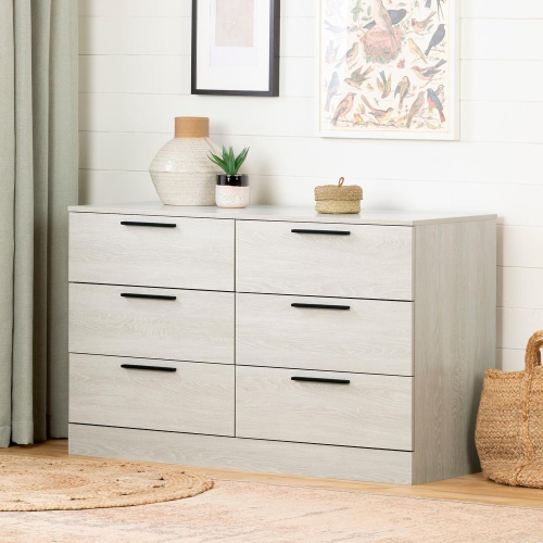 SOUTH SHORE  Step One Essential 6-Drawer Double Dresser, Winter Oak Solid dresser