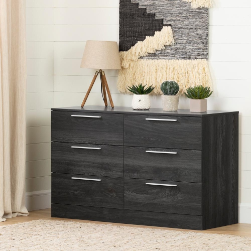 SOUTH SHORE  Step One Essential 6-Drawer Double Dresser Oak In Gray Solid dresser