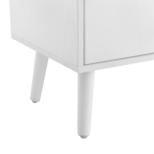 Xtra Storage 3x2 Three-Door Cabinet Console Table in White Wood Finish