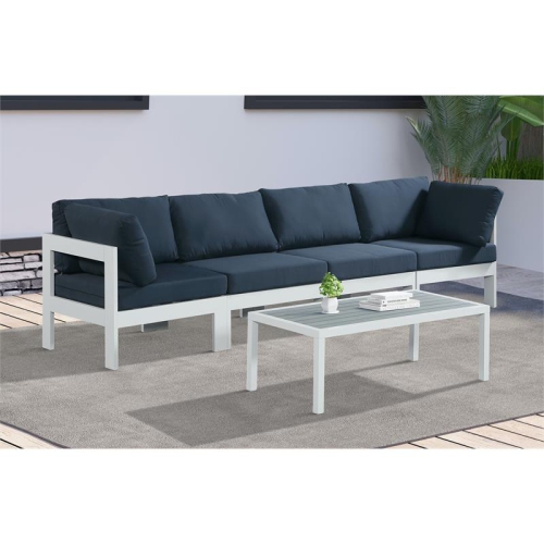 Meridian Furniture Nizuc Navy Fabric Outdoor Patio Modular Sofa