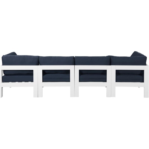Meridian Furniture Nizuc Navy Fabric Outdoor Patio Modular Sofa