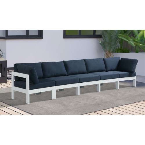 Meridian Furniture Nizuc Navy Fabric Outdoor Patio Modular Sofa