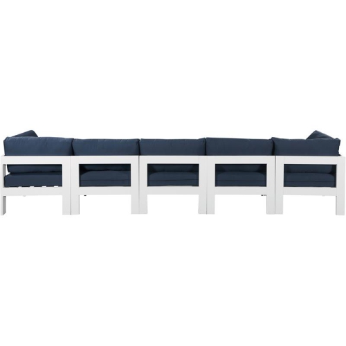 Meridian Furniture Nizuc Navy Fabric Outdoor Patio Modular Sofa