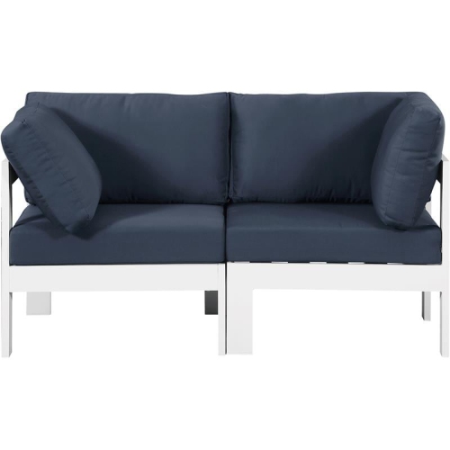 Meridian Furniture Nizuc Navy Fabric Outdoor Patio Modular Sofa