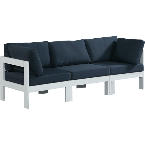 Meridian Furniture Nizuc Navy Fabric Outdoor Patio Modular Sofa