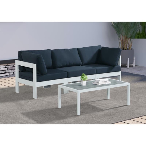 Meridian Furniture Nizuc Navy Fabric Outdoor Patio Modular Sofa