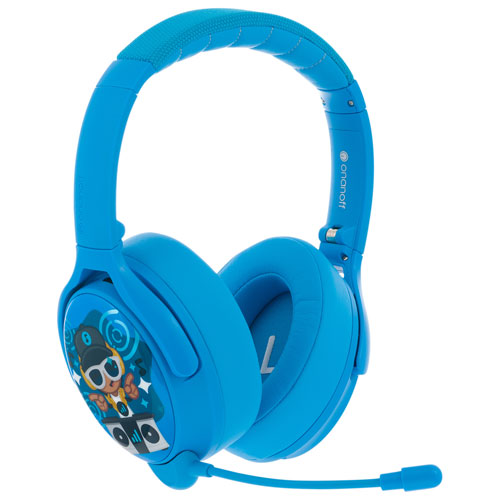 BuddyPhones Cosmos+ Over-Ear Noise Cancelling Bluetooth Kids Headphones - Blue