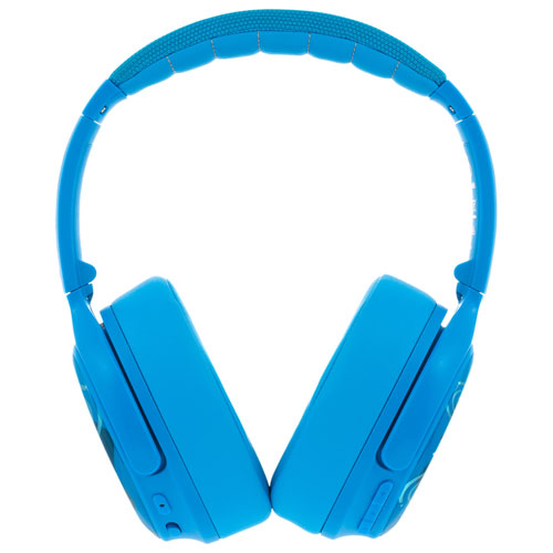 BuddyPhones Cosmos+ (Plus) Over-Ear Noise Cancelling Bluetooth Kids Headphones - Blue
