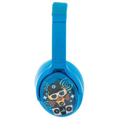BuddyPhones Cosmos+ (Plus) Over-Ear Noise Cancelling Bluetooth Kids Headphones - Blue