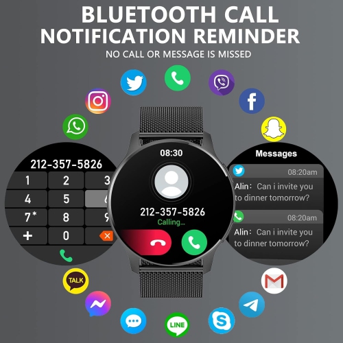 HER Luxury Smart Watch with Bluetooth Calling, 1.32" Custom Dial Fitness Tracker – Heart Rate, Sleep & Step Monitor, Waterproof, Android & iPhone