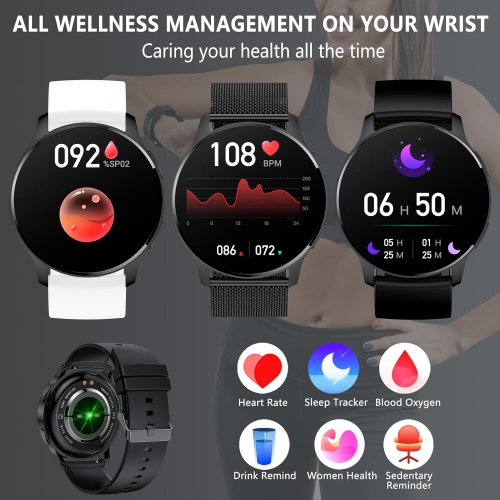 HER Luxury Smart Watch with Bluetooth Calling, 1.32" Custom Dial Fitness Tracker – Heart Rate, Sleep & Step Monitor, Waterproof, Android & iPhone