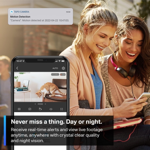 TP-Link Indoor WiFi Security Camera – 1080p HD, 360° Motion Tracking, Night Vision, 2-Way Audio, Pet/Baby Monitor, Works with Alexa/Google, Local