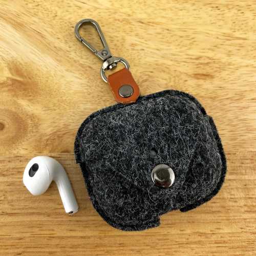 EXCLUSIVE LEATHER CA  Wool Felt Apple Airpods 3 Case Cover