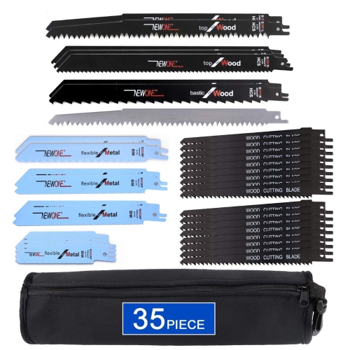 35-Piece Ultimate Reciprocating Saw Blade Set - Premium Sawzall Blades, Durable Wood & Metal Cutting Blades with Storage Pouch, Long-Lasting Pruning