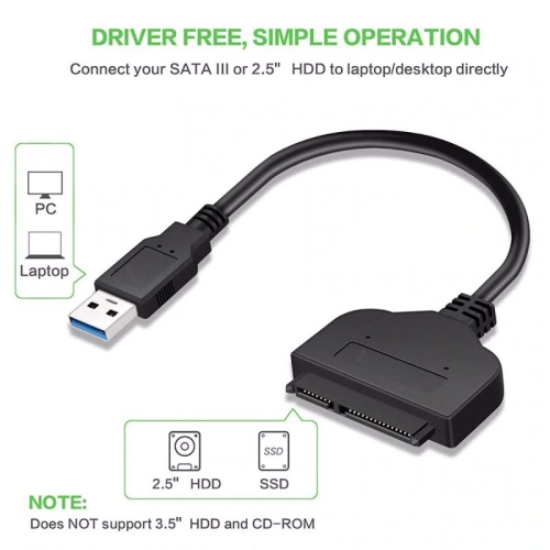 USB 3.0 to SATA III Adapter Cable with UASP SATA to USB Converter