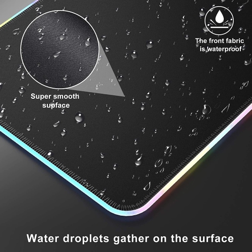 RGB Gaming Mouse Pad with 14 light modes, USB Ports, Anti-Slip Rubber Base, and Computer Keyboard Mat