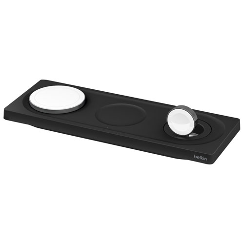 Tapis de chargement sans fil 3-en-1 MagSafe de Belkin pour Apple Watch, iPhone 15/14/13/12 et AirPods - Noir