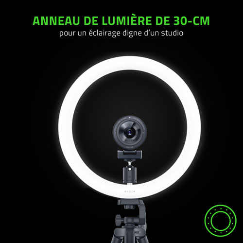 Anneau lumineux DEL USB de 12 po de Razer pour diffusion en continu sur PC et appareil mobile - Noir - Anglais