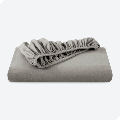 Bare Home Flannel Fitted Bottom Sheet 100% Cotton - Velvety Soft Heavyweight - Double Brushed Flannel - Deep Pocket - Twin XL, Light Grey