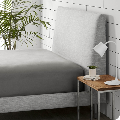 Bare Home Flannel Fitted Bottom Sheet 100% Cotton - Velvety Soft Heavyweight - Double Brushed Flannel - Deep Pocket - Twin XL, Light Grey