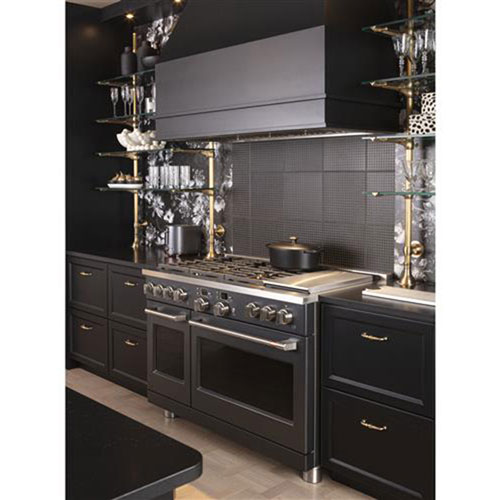 Café 48" 8.25 Cu Ft Double Oven 6-Burner Freestanding Dual Fuel Air Fry Range - Matte Black