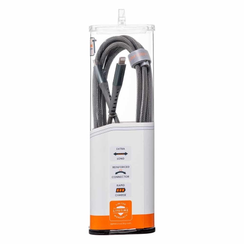 Ventev ChargeSync Alloy USB-C to Lightning Cable 10ft | Steel