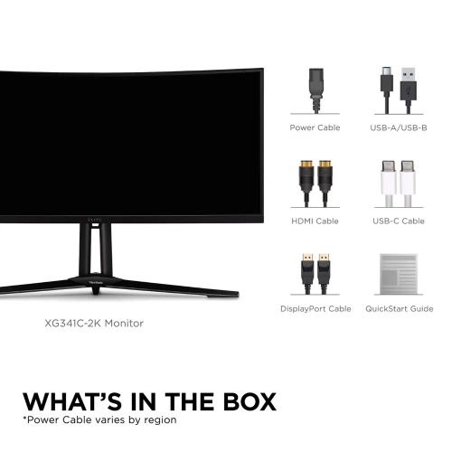 Viewsonic 34" UltraWide WQHD 200Hz 3ms GTG Curved MVA Mini LED FreeSync Gaming Monitor - Black