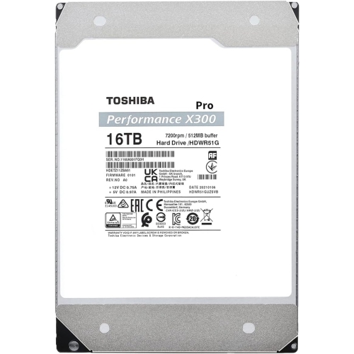 Toshiba X300 Pro 16TB HDD 3.5'' CMR SATA 6GB/s 7200RPM Silver Internal Hard Drive