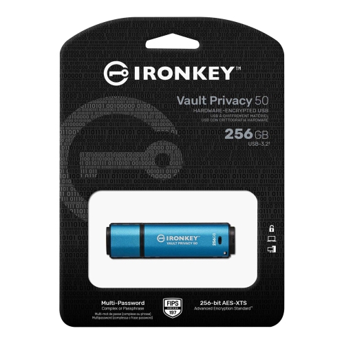 IronKey IKVP50 Vault Privacy 50 Series 256GB USB 3.2 Type A Flash Drive (IKVP50/256GB)