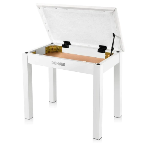 Donner DKB-10 Wood Keyboard Bench with Storage White