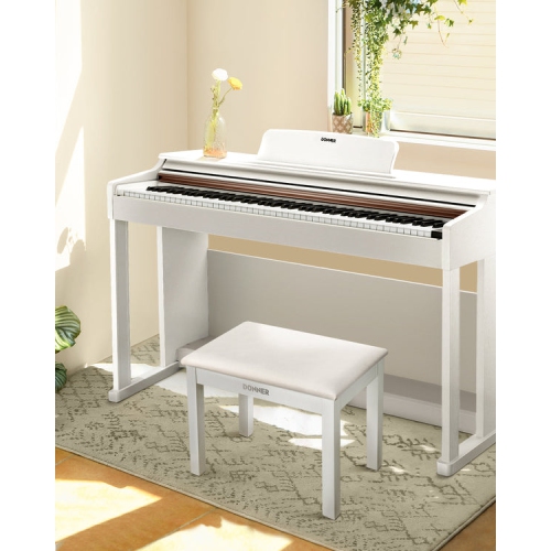Donner DKB-10 Wood Keyboard Bench with Storage White