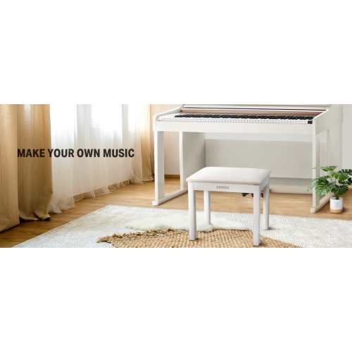 Donner DKB-10 Wood Keyboard Bench with Storage White