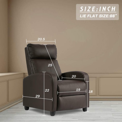 Furniture One Recliner Chair Single Leather Brown