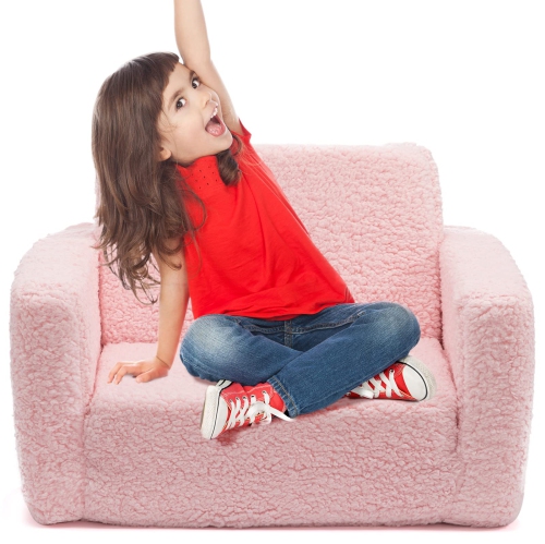 Furniture One 2-in-1 Convert Sofa to Lounger Pink