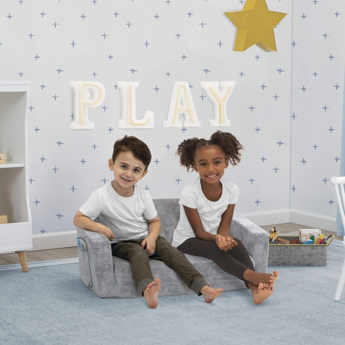 Canapé 2-en-1 rabattable pour enfants One Comfy de Furniture, gris