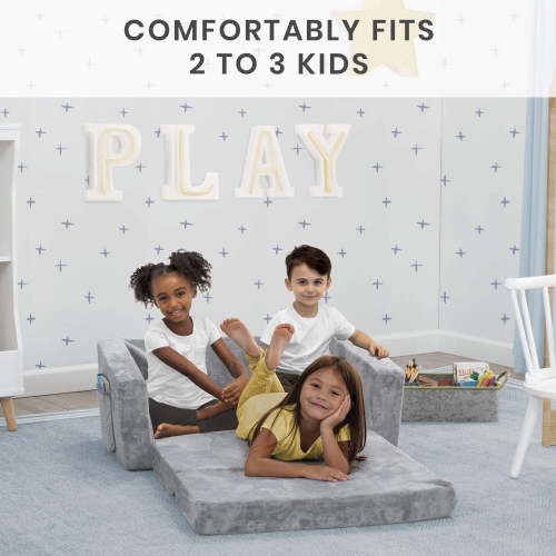Canapé 2-en-1 rabattable pour enfants One Comfy de Furniture, gris