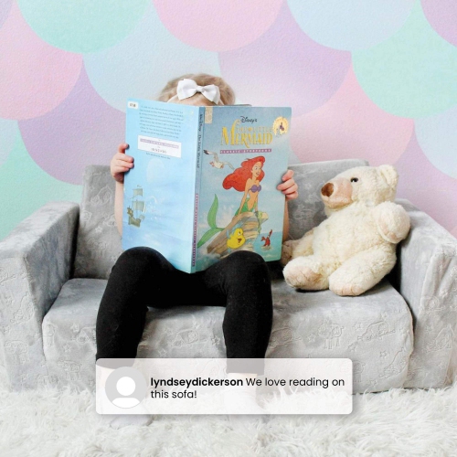 Canapé 2-en-1 rabattable pour enfants One Comfy de Furniture, gris