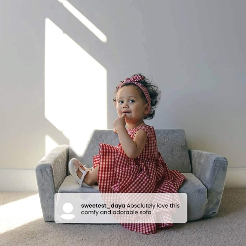 Canapé 2-en-1 rabattable pour enfants One Comfy de Furniture, gris