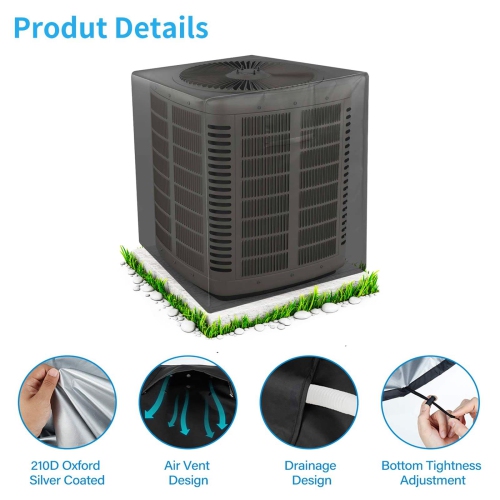 Furniture One Air Conditioner Cover 30 x 30 x 32 inches Black