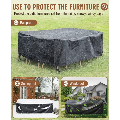 Furniture One 90.5 Inch Outdoor Furniture Cover Black