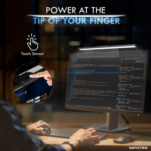 IMPOTEK LED Monitor Light bar, Smart Screen Lamp with Anti-Glare, Touch Control, Auto-dimming, Timer Power Off Features USB Powered - MLB-X11