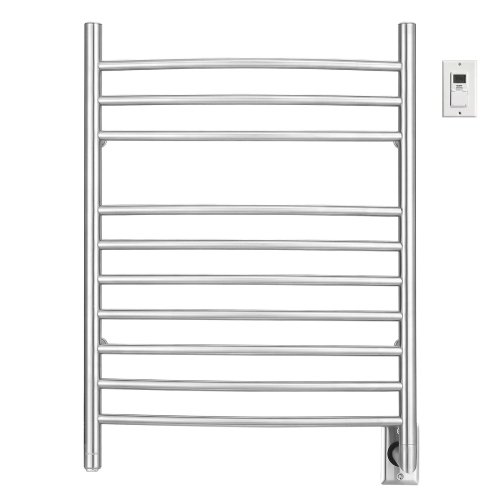 Ancona Comfort 10-bar Hardwired Wall Mount Towel Warmer with Wall Timer in Brushed Stainless Steel