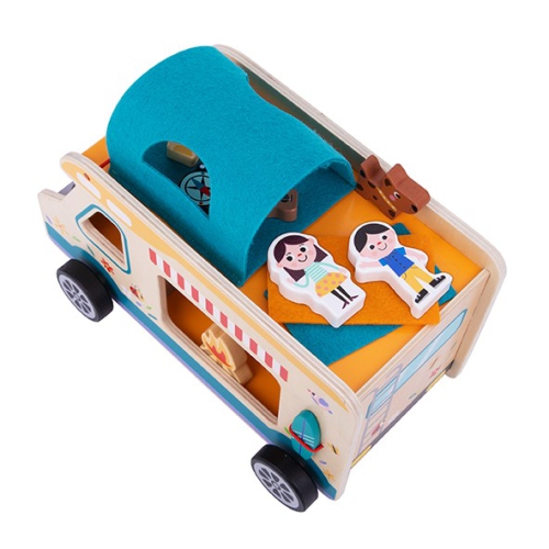 TOOKYLAND Camper Van Play Set - 13pcs - Toy RV Caravan for Kids, Ages 3+