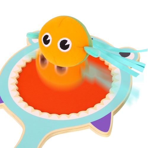 TOOKYLAND Toss and Catch Game - 3pcs - Shark Paddle and Balls Set, Ages 3+