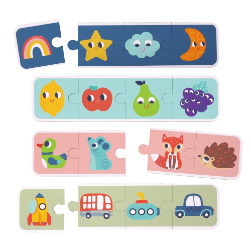 TOOKYLAND Memory Touch Recognition Game - 33pcs - 2-4 Players Wooden Toy Set, Ages 3+