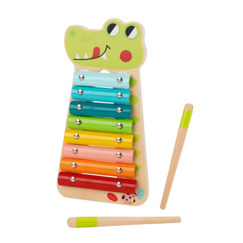 TOOKYLAND Xylophone en Forme d'Alligator - Instrument de Musique pour Enfants, 18 Mois et +